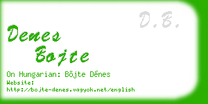 denes bojte business card